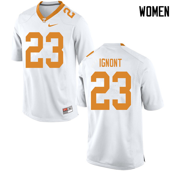 Women #23 Will Ignont Tennessee Volunteers College Football Jerseys Sale-White